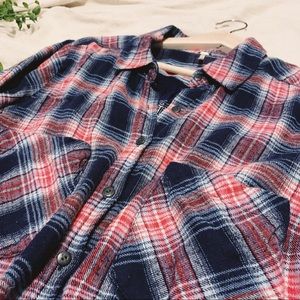 Free People | Red Blue Bandana Flannel | M